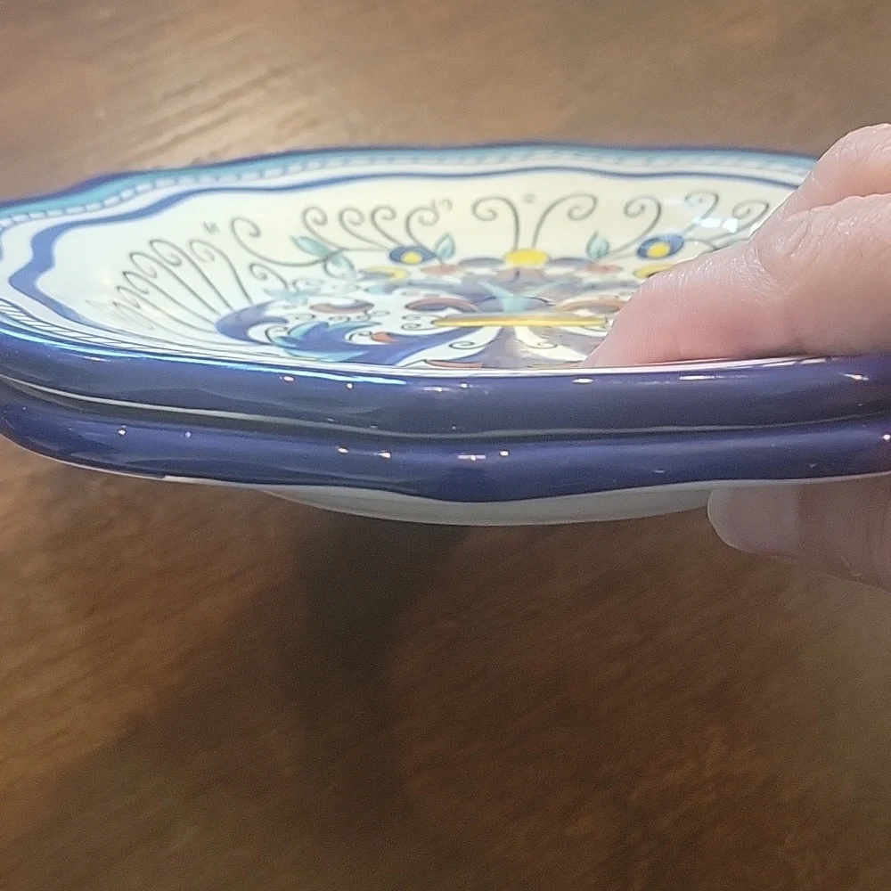 PIER 1 IMPORTS SAN MARINO SALAD PLATES  BLUE/WHITE